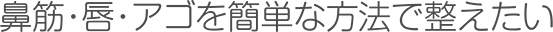 鼻筋・唇・アゴを簡単な方法で整えたい